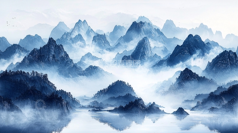 高清大图下载【趣麦麦图】水墨山水画572