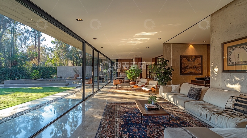 高清大图下载【趣麦麦图】现代简约客厅落地窗