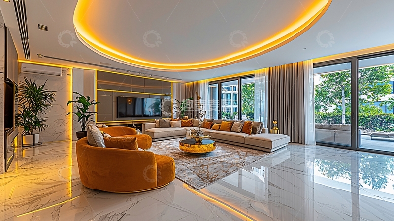 高清大图下载【趣麦麦图】现代简约豪宅客厅