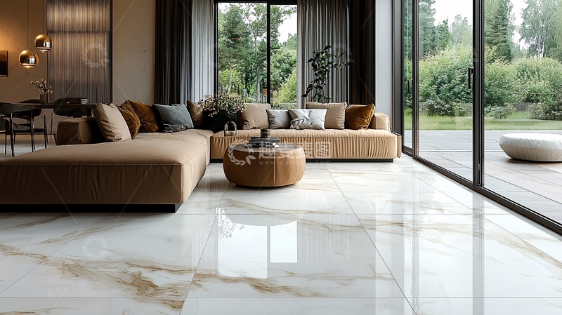 高清大图下载【趣麦麦图】现代简约客厅大理石瓷砖