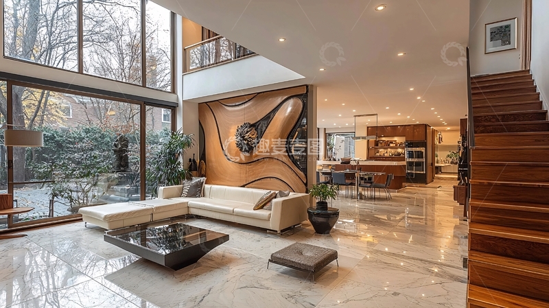高清大图下载【趣麦麦图】豪华客厅大落地窗