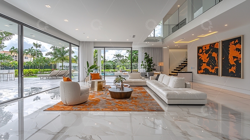 高清大图下载【趣麦麦图】现代简约风格别墅客厅