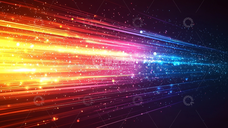 高清大图下载【趣麦麦图】炫彩光线粒子流背景