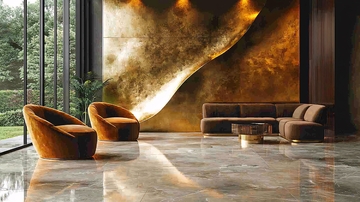 现代奢华金色背景客厅