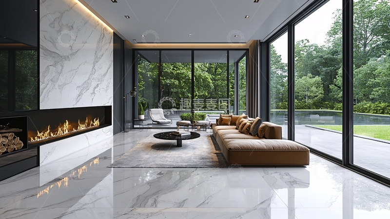 高清大图下载【趣麦麦图】现代极简客厅设计