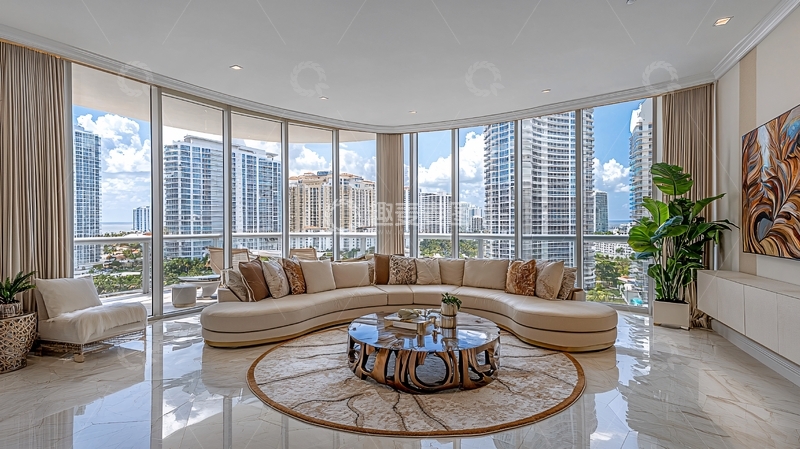 高清大图下载【趣麦麦图】现代奢华公寓客厅