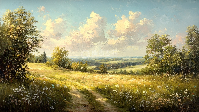 高清大图下载【趣麦麦图】阳光明媚的田园风光