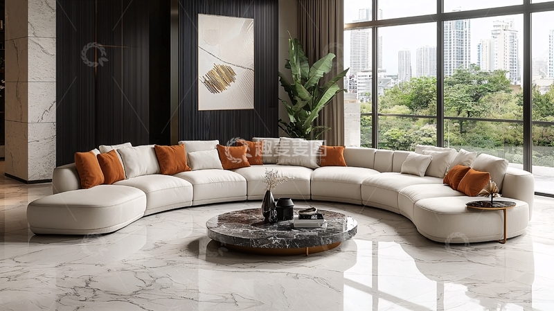 高清大图下载【趣麦麦图】-现代轻奢环形沙发