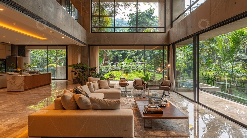 高清大图下载【趣麦麦图】现代简约别墅客厅