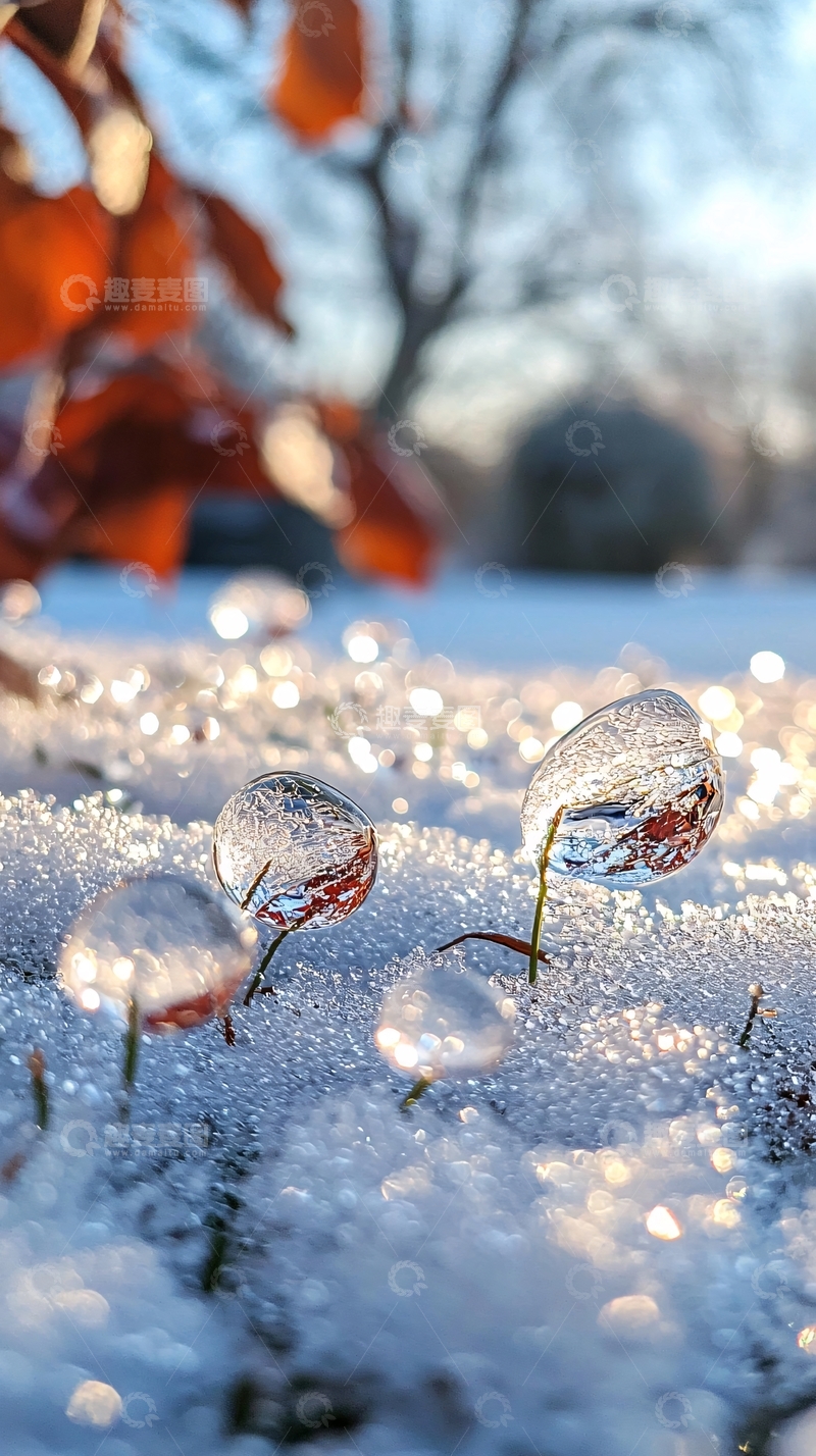 高清大图下载【趣麦麦图】冰冻植物