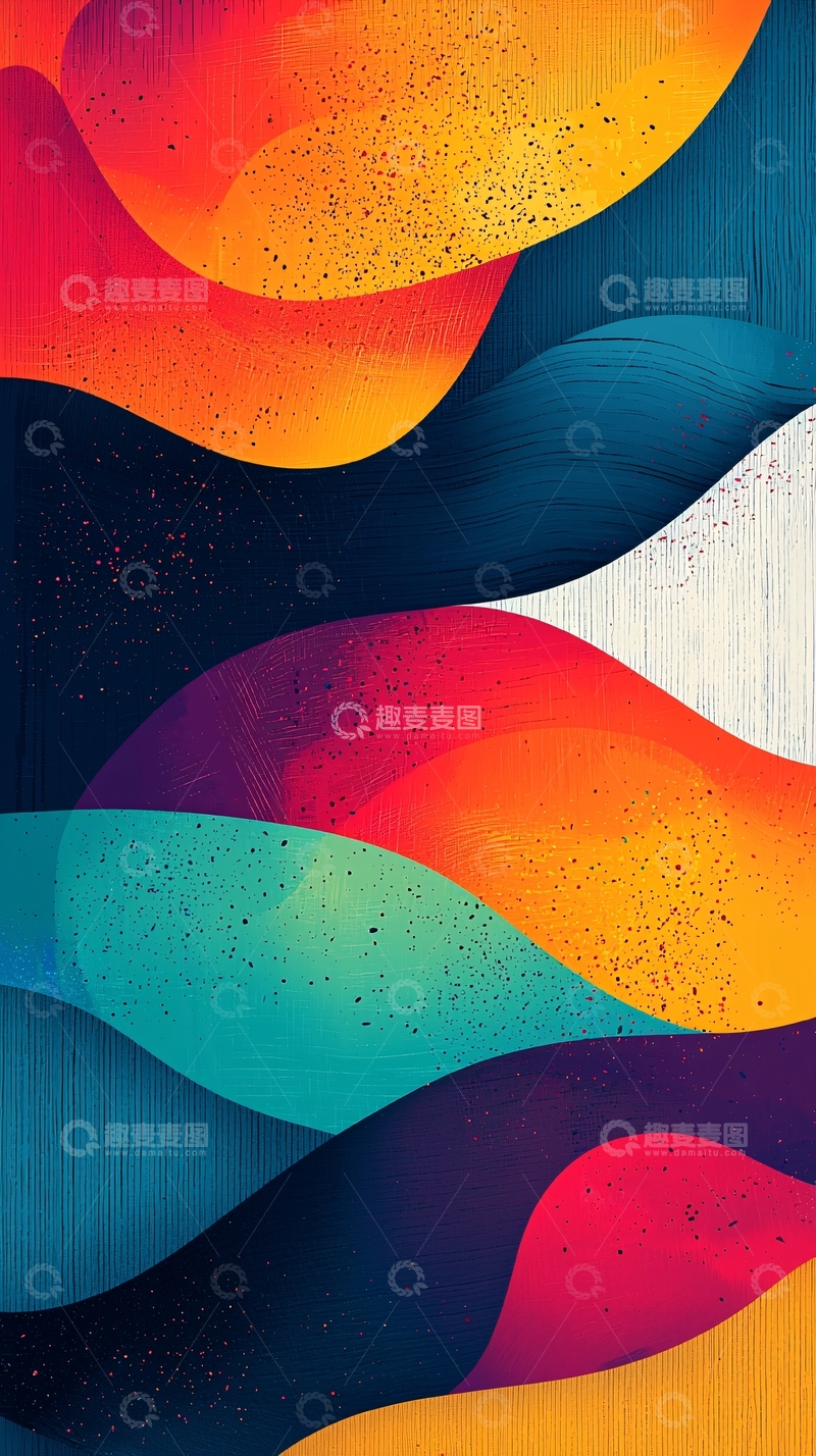 高清大图下载【趣麦麦图】抽象彩色波浪