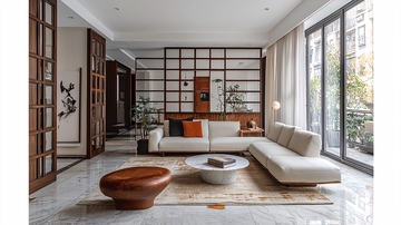 现代极简日式客厅