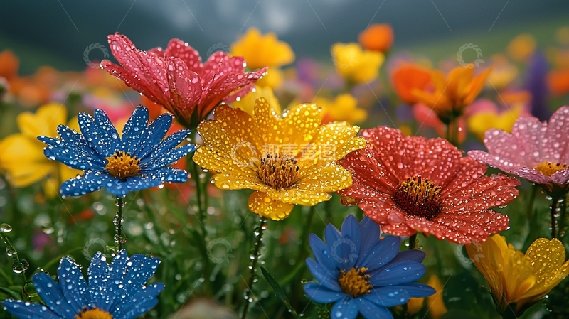 高清大图下载【趣麦麦图】雨后鲜花