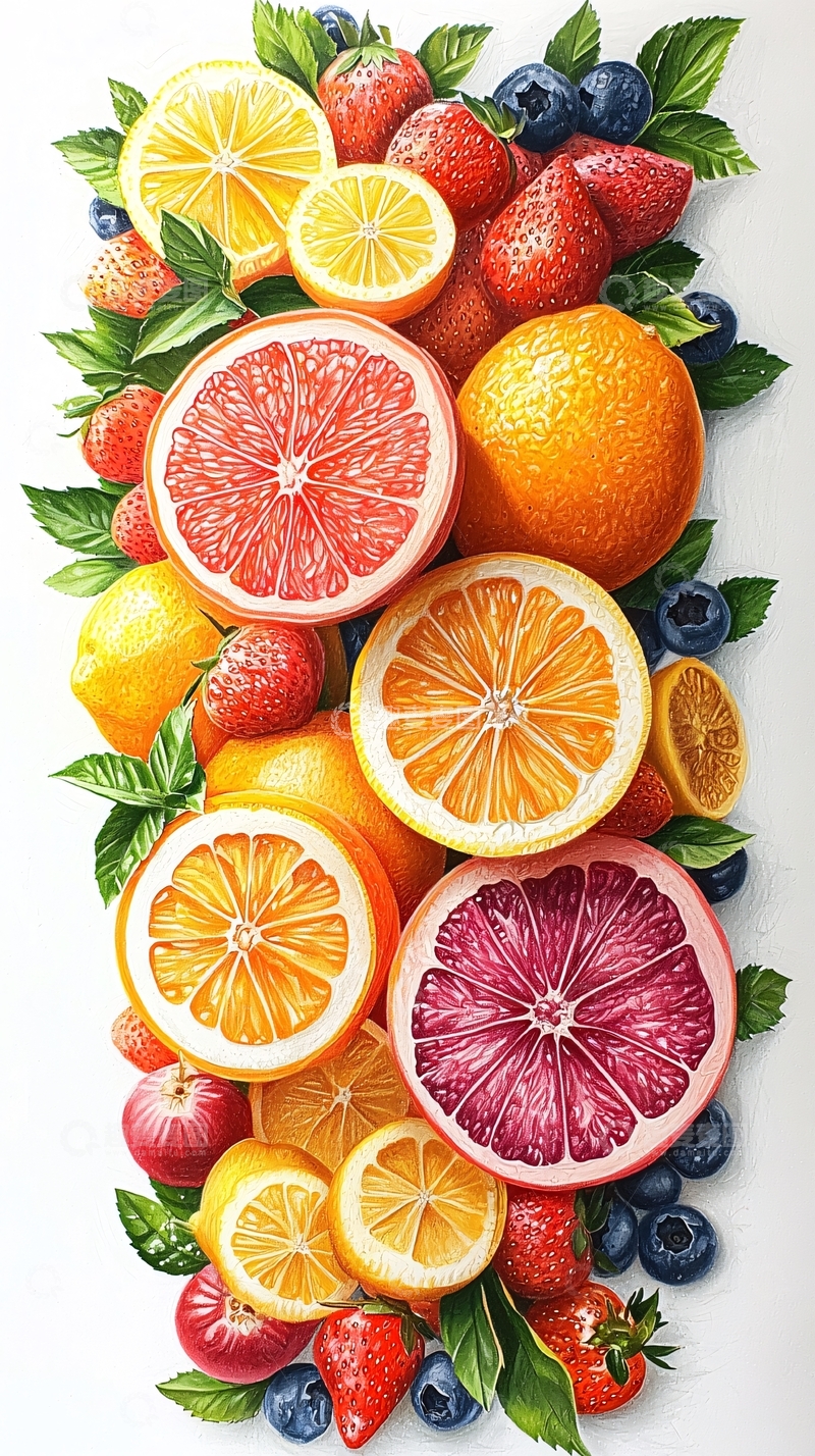 高清大图下载【趣麦麦图】色彩鲜艳的水果组合