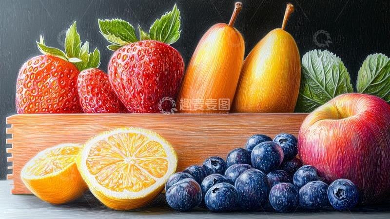 高清大图下载【趣麦麦图】水果静物写生