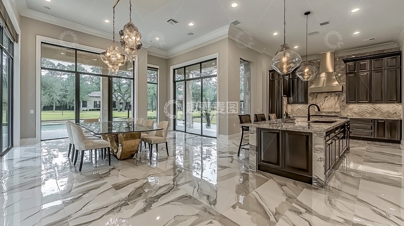 高清大图下载【趣麦麦图】现代极简风格厨房餐厅