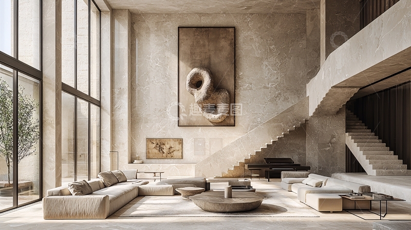 高清大图下载【趣麦麦图】现代极简风住宅客厅