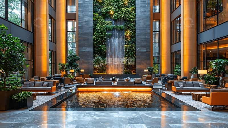 高清大图下载【趣麦麦图】奢华酒店大堂室内景观