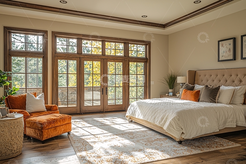 高清大图下载【趣麦麦图】宽敞明亮的现代卧室