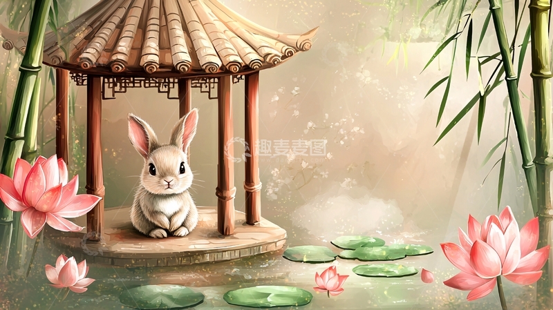 高清大图下载【趣麦麦图】水墨风格兔子