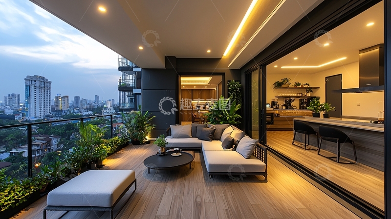 高清大图下载【趣麦麦图】夜景阳台53