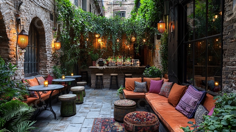 高清大图下载【趣麦麦图】庭院酒吧