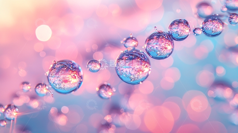 高清大图下载【趣麦麦图】粉色梦幻水珠