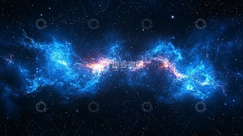 高清大图下载【趣麦麦图】蓝色星云宇宙背景