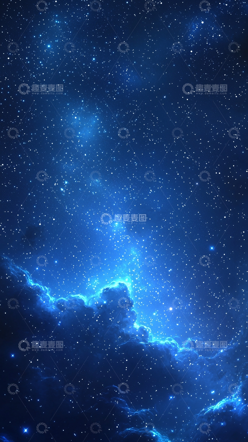 高清大图下载【趣麦麦图】深蓝色宇宙星云
