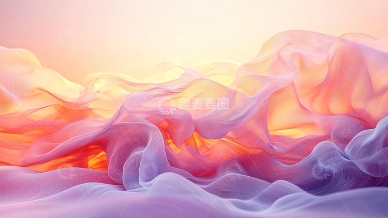 高清大图下载【趣麦麦图】轻柔飘逸的彩色丝绸布料