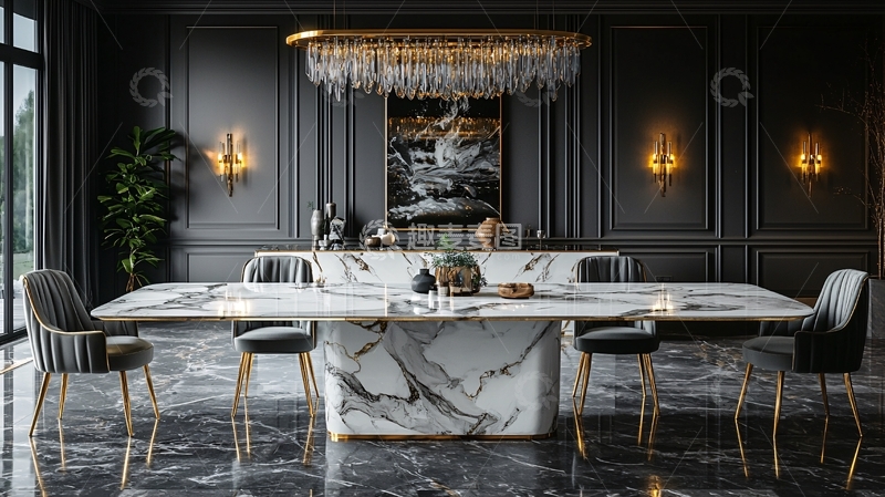 高清大图下载【趣麦麦图】现代轻奢风格厨房