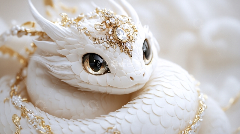 高清大图下载【趣麦麦图】可爱小白蛇