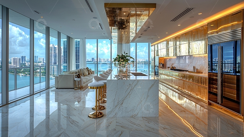 高清大图下载【趣麦麦图】迈阿密海景豪宅厨房