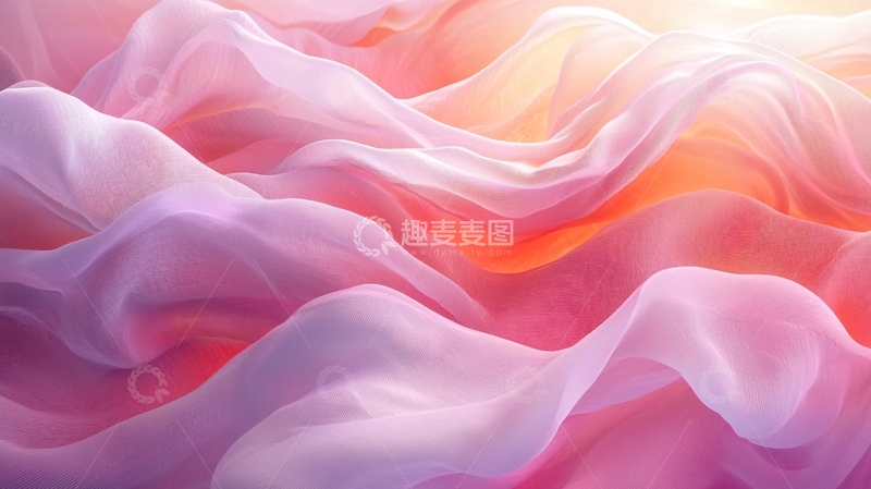 高清大图下载【趣麦麦图】粉色丝绸质感背景