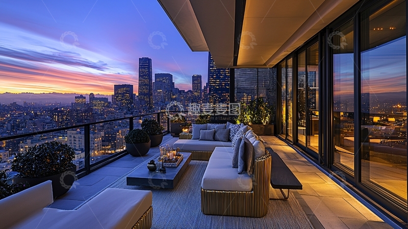 高清大图下载【趣麦麦图】夜景阳台54