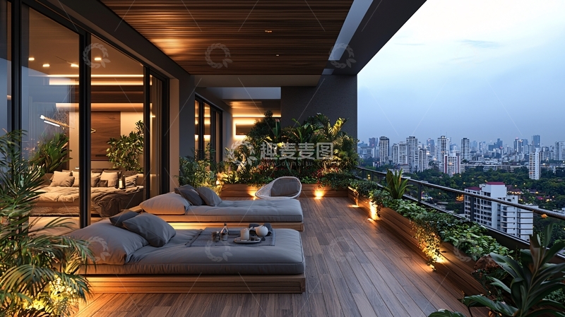 高清大图下载【趣麦麦图】夜景阳台55