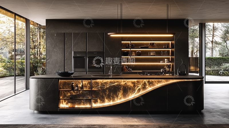 高清大图下载【趣麦麦图】现代极简风格厨房设计