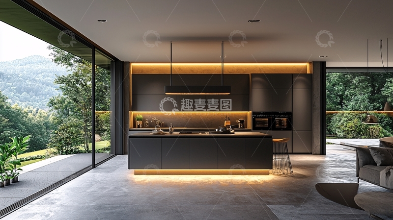 高清大图下载【趣麦麦图】现代极简风格厨房