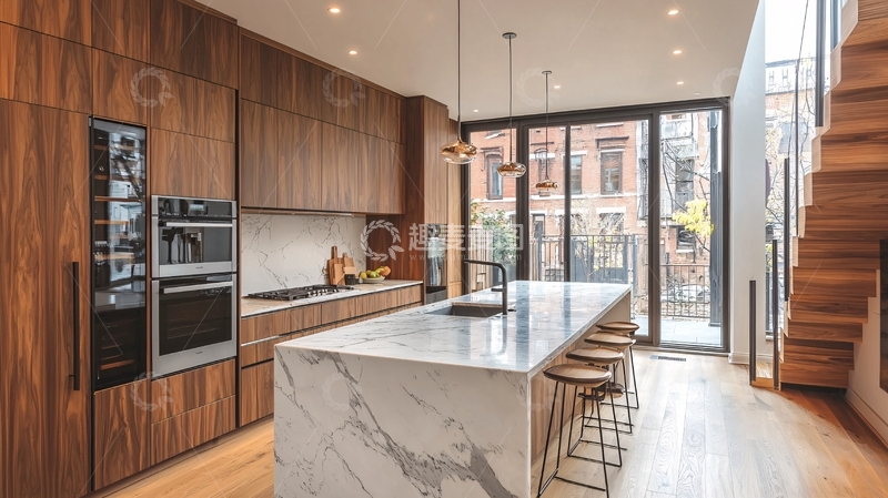 高清大图下载【趣麦麦图】现代简约木质橱柜厨房