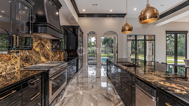 高清大图下载【趣麦麦图】黑色橱柜