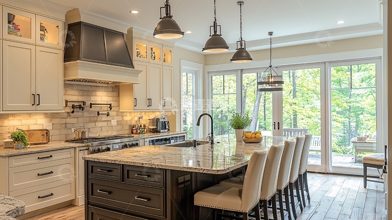 高清大图下载【趣麦麦图】现代化乡村风格厨房