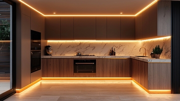 现代简约厨房灯光设计