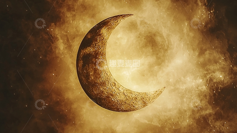 高清大图下载【趣麦麦图】金色月牙