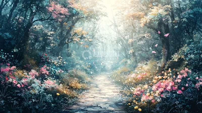 高清大图下载【趣麦麦图】梦幻森林小路66