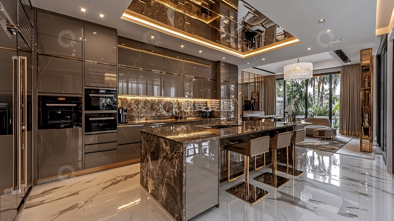 高清大图下载【趣麦麦图】现代奢华开放式厨房