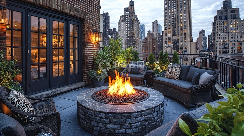 高清大图下载【趣麦麦图】城市景观屋顶露台