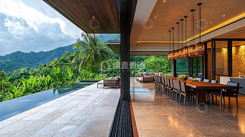 高清大图下载【趣麦麦图】山景泳池别墅