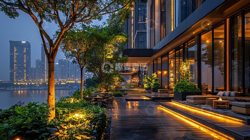 高清大图下载【趣麦麦图】夜景酒店