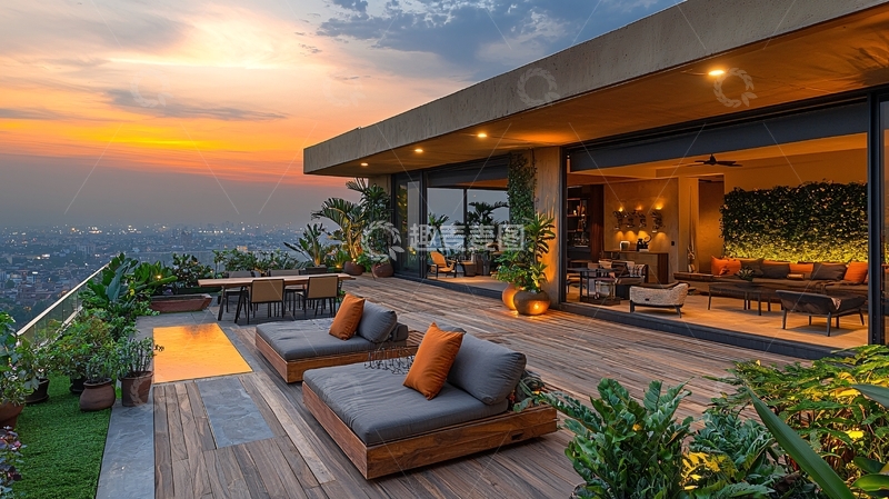 高清大图下载【趣麦麦图】山顶别墅夜景