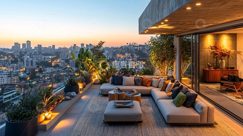 高清大图下载【趣麦麦图】城市夜景露台